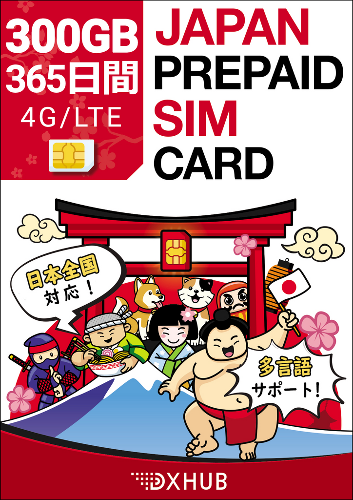Mail Sim Prepaid SIM 365日間 300GB