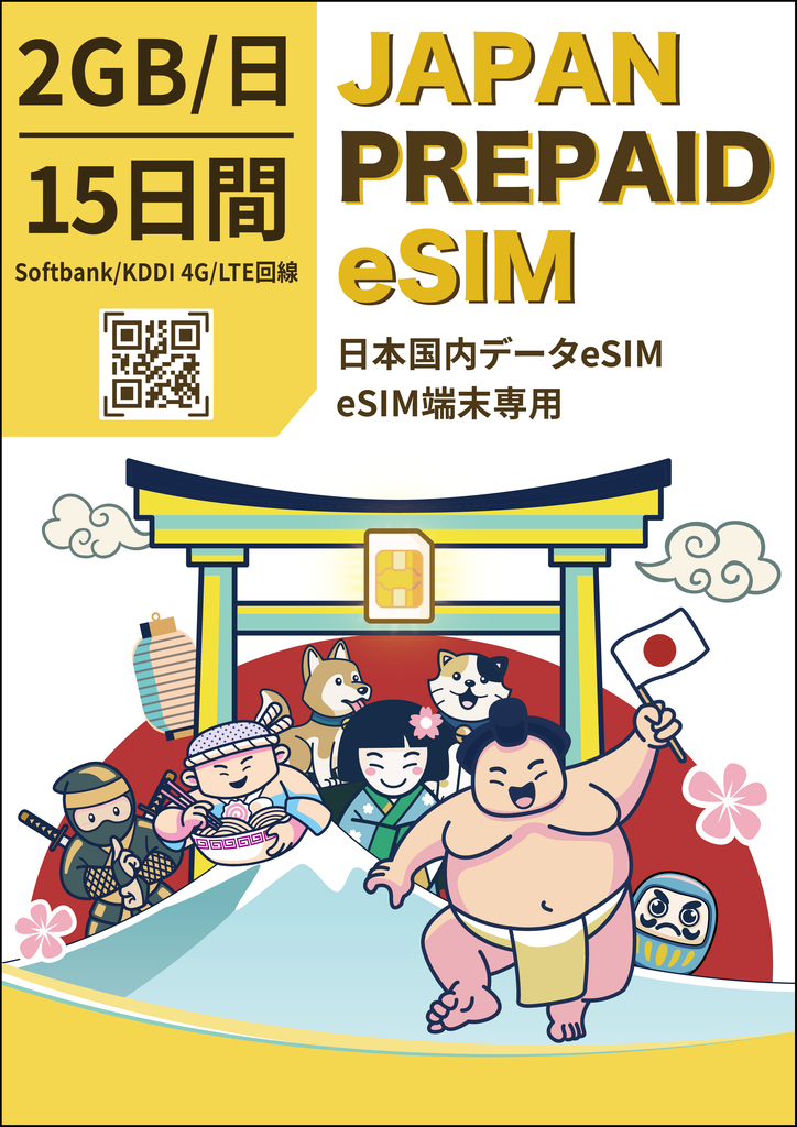 Prepaid eSIM KDDI&SOFTBANK 2GB/Day